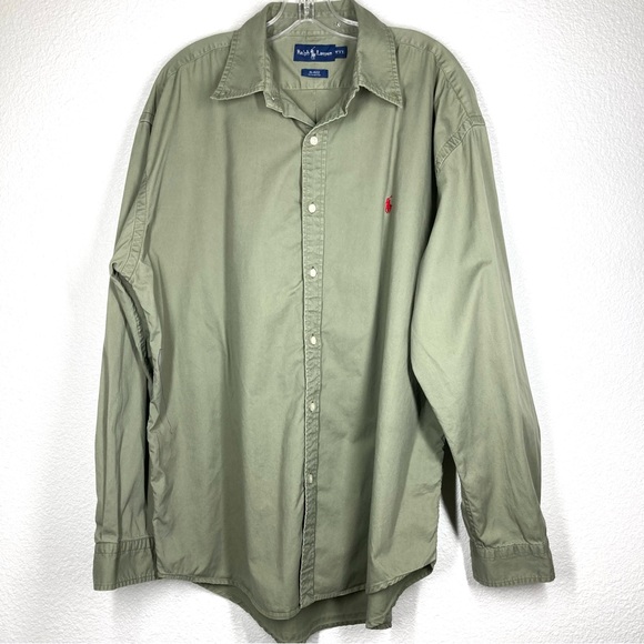 Ralph Lauren Other - Ralph Lauren Vintage Blake Shirt Green Long Sleeves Red Pony XXL Button Up